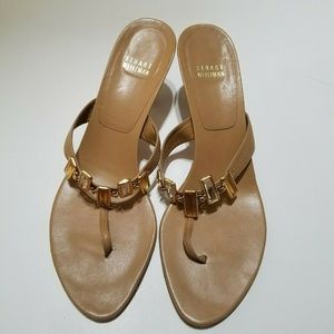 STUART WEITZMAN Tan Thong Sandals